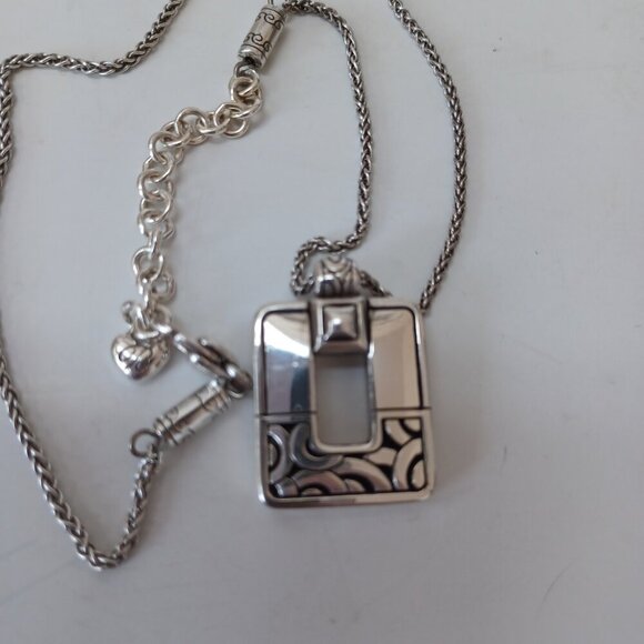 Brighton Pendant Necklace Silver Bloc Haus Crystal Jeweled Pendant with Chain - Picture 5 of 14